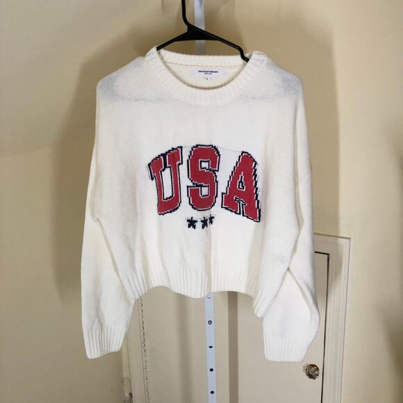 Grayson Threads NWOT Women's USA Graphic Sweater Off-White Size L - Picture 2 of 7